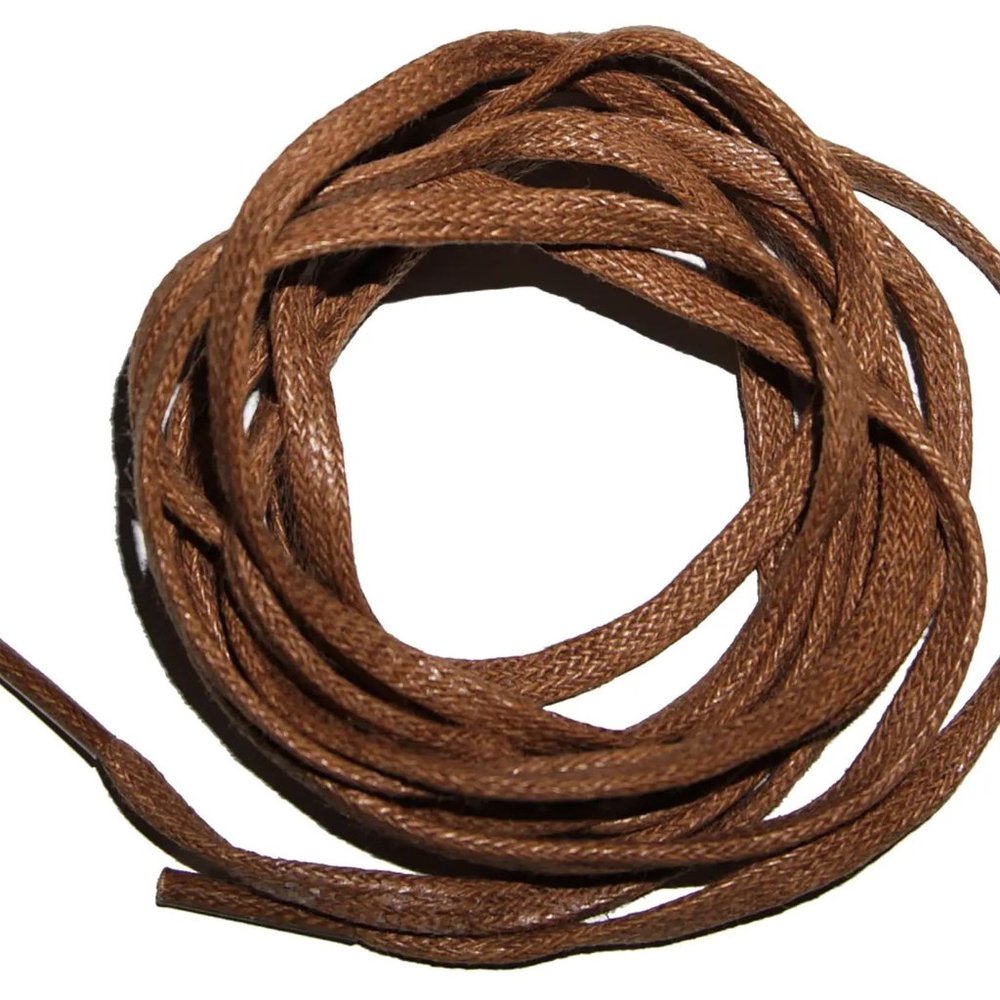 2 Cigar Brown flat Waxed BOOT LACES 72" inch Long x 1/4"wide for 7 8 9 eyelets